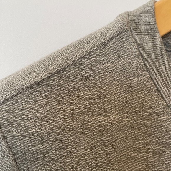 Lou & Grey Womens Size M Gray Knit Dress Slouchy Puffy Sleeves Mini 100% Cotton - Picture 9 of 12